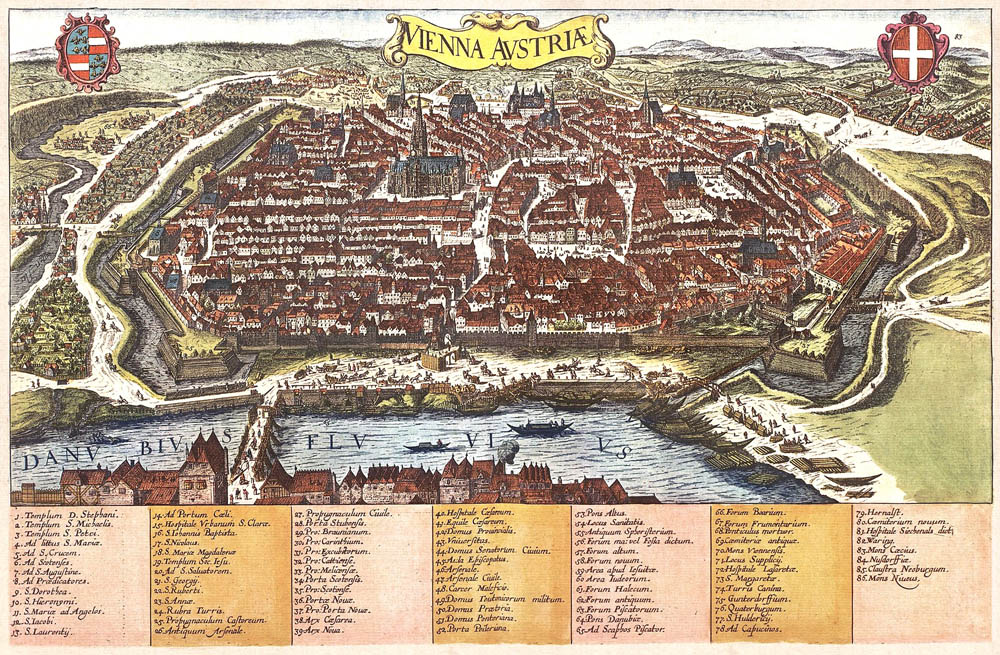 Wenen (Vienna) 1572 Braun en Hogenberg